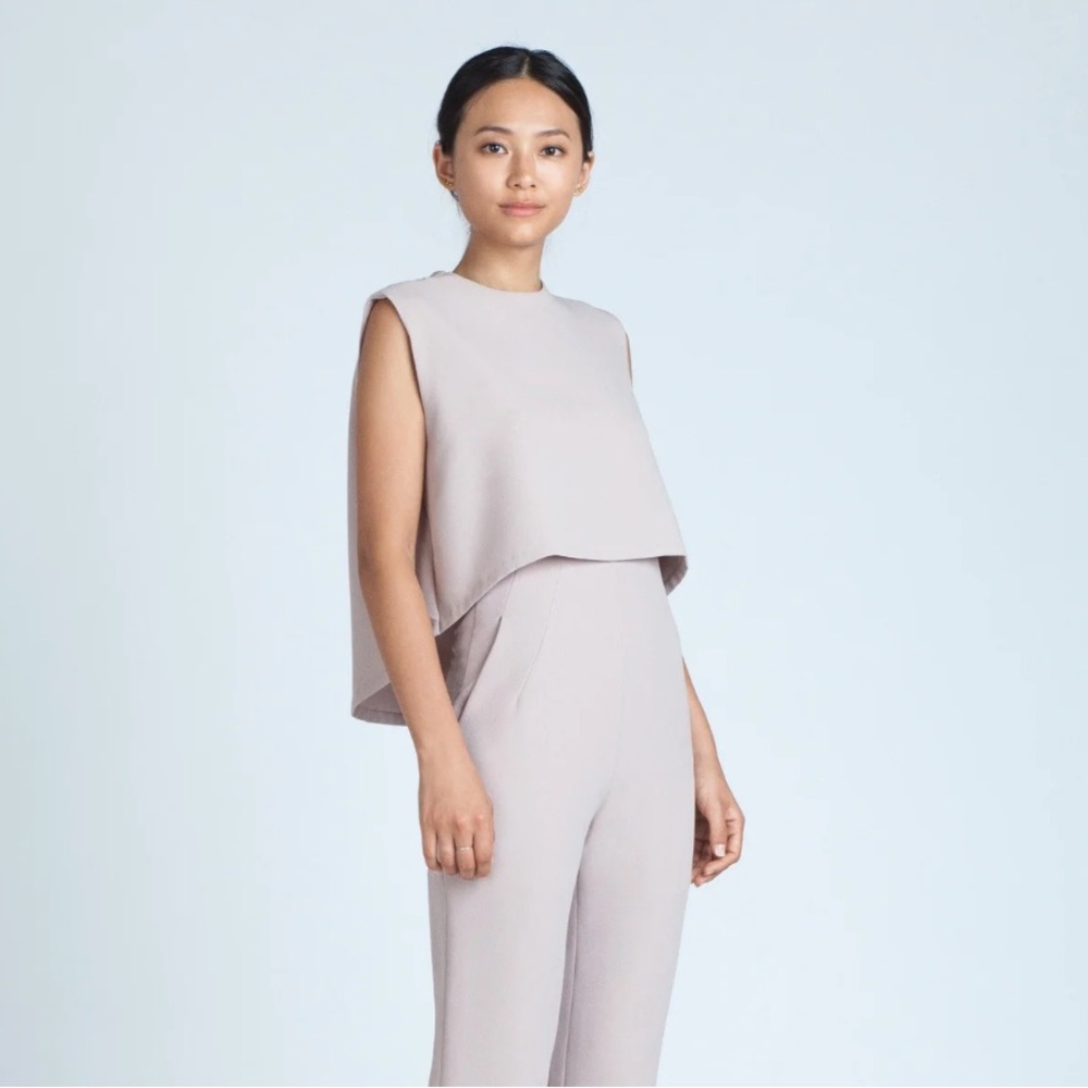 Kaarem Wind Chime Raised Collar Cropped Top - M